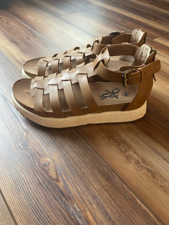 OTBT Shoes - OTBT Women's Brown Woven Ankle-Strap Platform Sandals